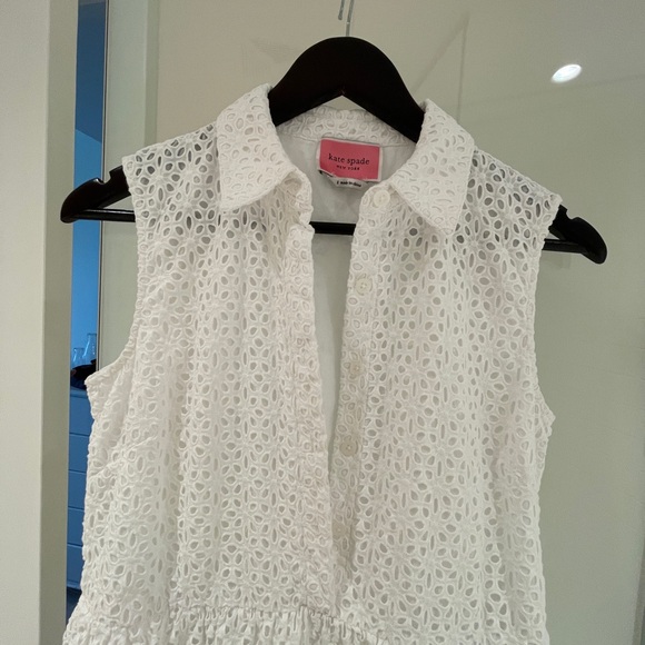 Kate Spade White Eyelet Shirtdress with POCKETS - Picture 3 of 6